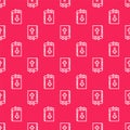 White line Holy bible book icon isolated seamless pattern on red background. Vector Illustration Royalty Free Stock Photo