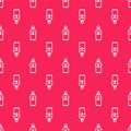 White line Monk icon isolated seamless pattern on red background. Vector Illustration