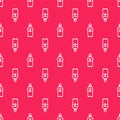 White line Monk icon isolated seamless pattern on red background. Vector Illustration