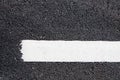 White line on new asphalt detail Royalty Free Stock Photo