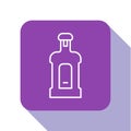 White line Orujo icon isolated on white background. Purple square button. Vector