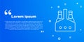 White line Pack of beer bottles icon isolated on blue background. Case crate beer box sign. Vector