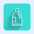 White line Plastic bottle for laundry detergent, bleach, dishwashing liquid or another cleaning agent icon isolated with Royalty Free Stock Photo