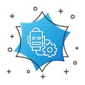 White line Robot setting icon isolated on white background. Artificial intelligence, machine learning, cloud computing Royalty Free Stock Photo