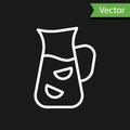 White line Sangria icon isolated on black background. Traditional spanish drink. Vector