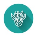 White line Seaweed icon isolated with long shadow. Underwater seaweed spirulina, aquatic marine algae plant. Vegan and Royalty Free Stock Photo