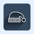 White line Sleeping hat icon isolated with long shadow background. Cap for sleep. Blue square button. Vector Royalty Free Stock Photo