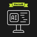 White line Software, web developer programming code icon isolated on black background. Javascript computer script random Royalty Free Stock Photo