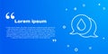 White line Water drop with speech bubbles icon isolated on blue background. Vector Illustration Royalty Free Stock Photo