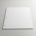 White lined notebook paper with light blue horizontal lines and a red vertical margin Royalty Free Stock Photo