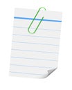 White lined paper with clip Royalty Free Stock Photo