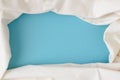 White linen and blue background copy space Royalty Free Stock Photo