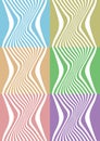 White Lines Pattern on Colored Background with Optical Illusion