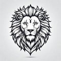 White lion head logo vector illustration