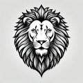 White lion head logo vector illustration