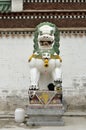 White lion statue in a temple.China. Royalty Free Stock Photo
