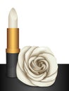 White lipstick & white rose