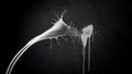 White Liquid Splash on Black Background Artistic Abstract Image Royalty Free Stock Photo