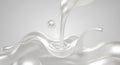 White Liquid Splashing and Pouring Motion Royalty Free Stock Photo
