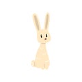 White little bunny, cute rabbit cartoon character vector Illustration on a white background Royalty Free Stock Photo