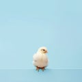 Minimalist Photography Of A Cute Chicken In Color Field Style