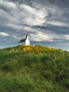 White little church on top of  the hill. Royalty Free Stock Photo