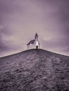 White little church on top of the hill Royalty Free Stock Photo