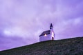 White little church on top of the hill Royalty Free Stock Photo