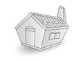 White little house, house cabin vector illustration, cartoon