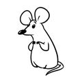 White little mouse animal character cartoon illustration