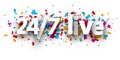 White 24/7 live sign on confetti background