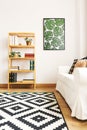 White living room with bookcase Royalty Free Stock Photo