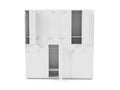 White lockers. Two row section of lockers for schoool or gym Royalty Free Stock Photo