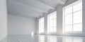 White loft hall interior with frames for exhibition Royalty Free Stock Photo