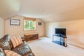 White loft style living room with couch