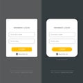 White Login form web page design template or mock up. Mobile website ui vector elements set. Royalty Free Stock Photo