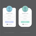 White Login form web page design template or mock up. Mobile website ui vector elements set. Royalty Free Stock Photo