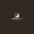 Simple flat art vector iconic logo of step construction in a square frame