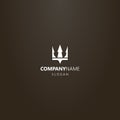 Simple flat art vector logo of crown or trident Poseidon Royalty Free Stock Photo