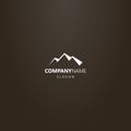 Simple vector flat art logo of three mountains peaks silhouette