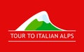 White Logo of Italian Alpine Mountains isolated