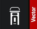 White London phone booth icon isolated on black background. Classic english booth phone in london. English telephone Royalty Free Stock Photo