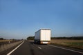 White lorry on an open road