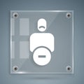 White Loss of friend icon isolated on grey background. Square glass panels. Vector