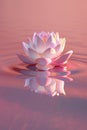 white lotos flower in pond, symbol of wesak day. 3d illustration