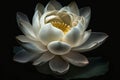 white lotus flower dark background Generative AI Royalty Free Stock Photo