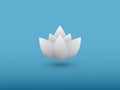 A white lotus flower logo on blue background vector Royalty Free Stock Photo