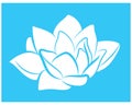 White lotus flower vector icon logo Royalty Free Stock Photo