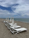 Sunny Isle Beach, Florida lounge chairs and umbrellas