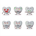 White love gummy candy cartoon character with nope expression
